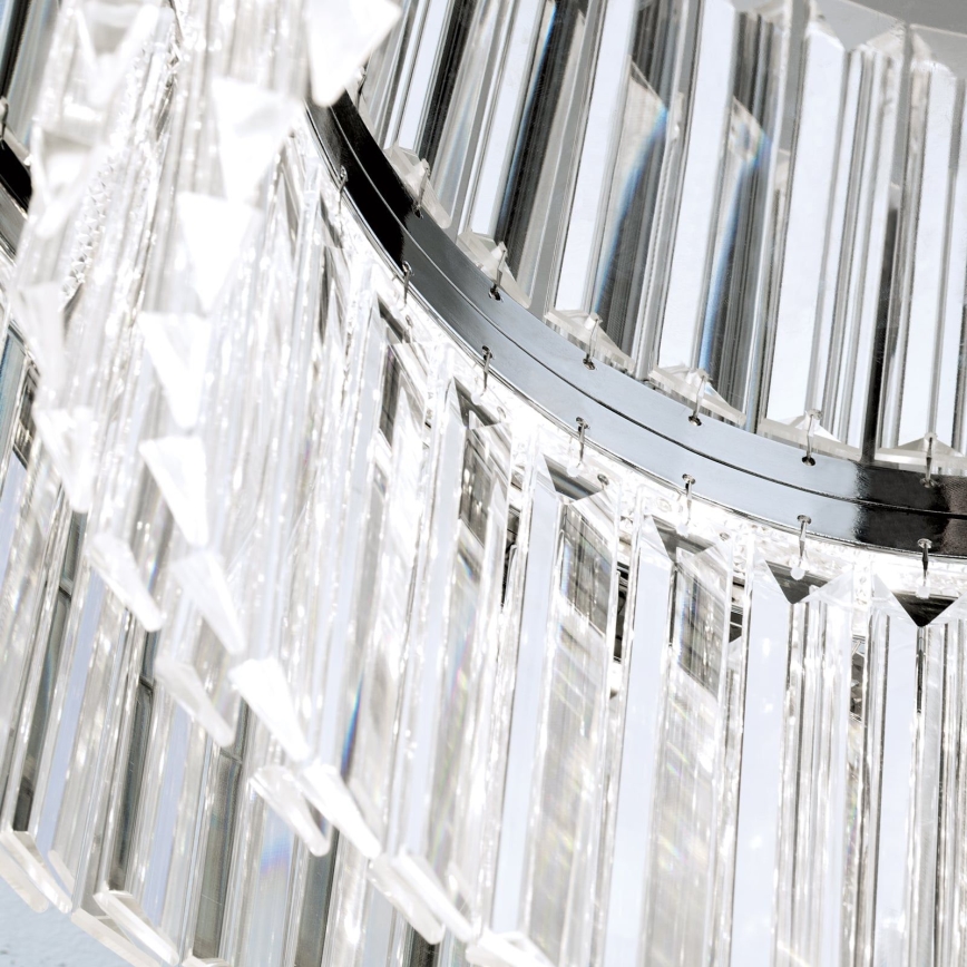 LED Ljusreglerad taklampa i kristall PRISM LED/80W/230V diameter 55 cm skinande krom