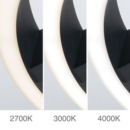 LED taklampa KOLK LED/40W/230V 2700/3000/4000K Ø 40 cm svart