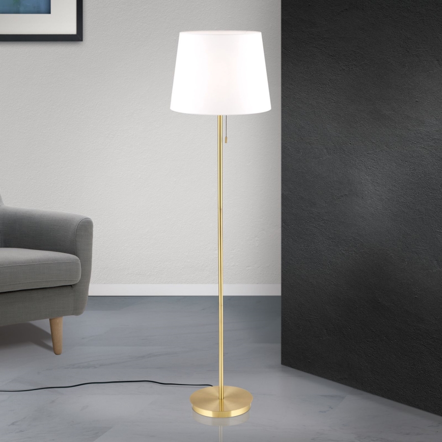 Golvlampa LUDWIG 1xE27/40W/230V vit/guld