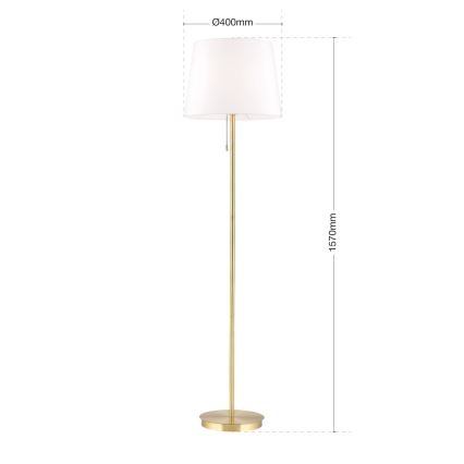Golvlampa LUDWIG 1xE27/40W/230V vit/guld