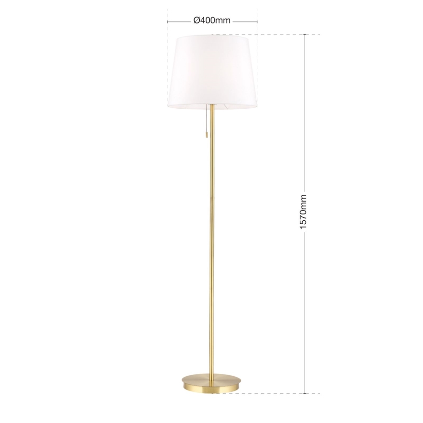 Golvlampa LUDWIG 1xE27/40W/230V vit/guld