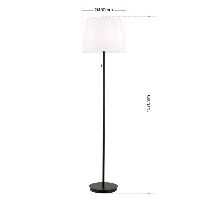 Golvlampa LUDWIG 1xE27/40W/230V vit/svart