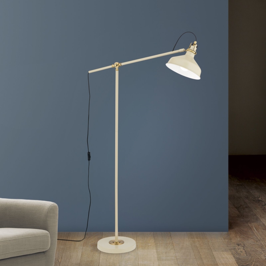 Golvlampa SCHILLER 1xE27/40W/230V grädde/brons