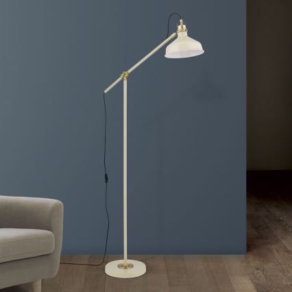 Golvlampa SCHILLER 1xE27/40W/230V grädde/brons