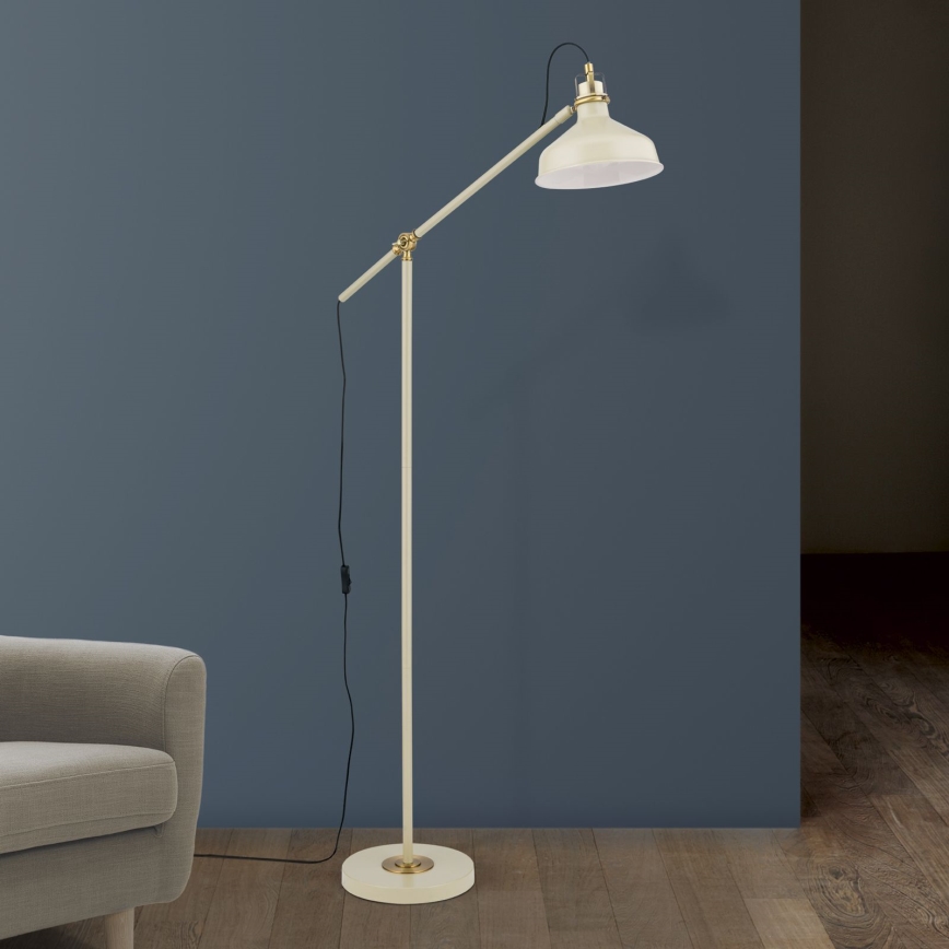 Golvlampa SCHILLER 1xE27/40W/230V grädde/brons