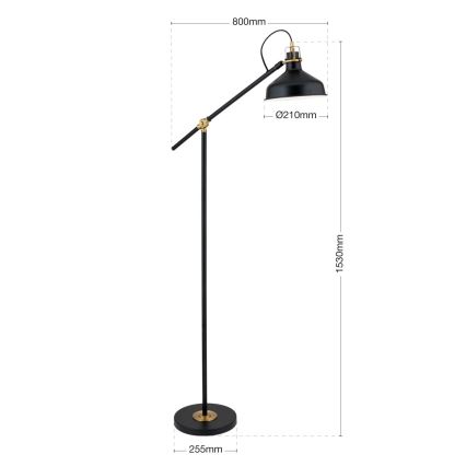Golvlampa SCHILLER 1xE27/40W/230V svart/brons