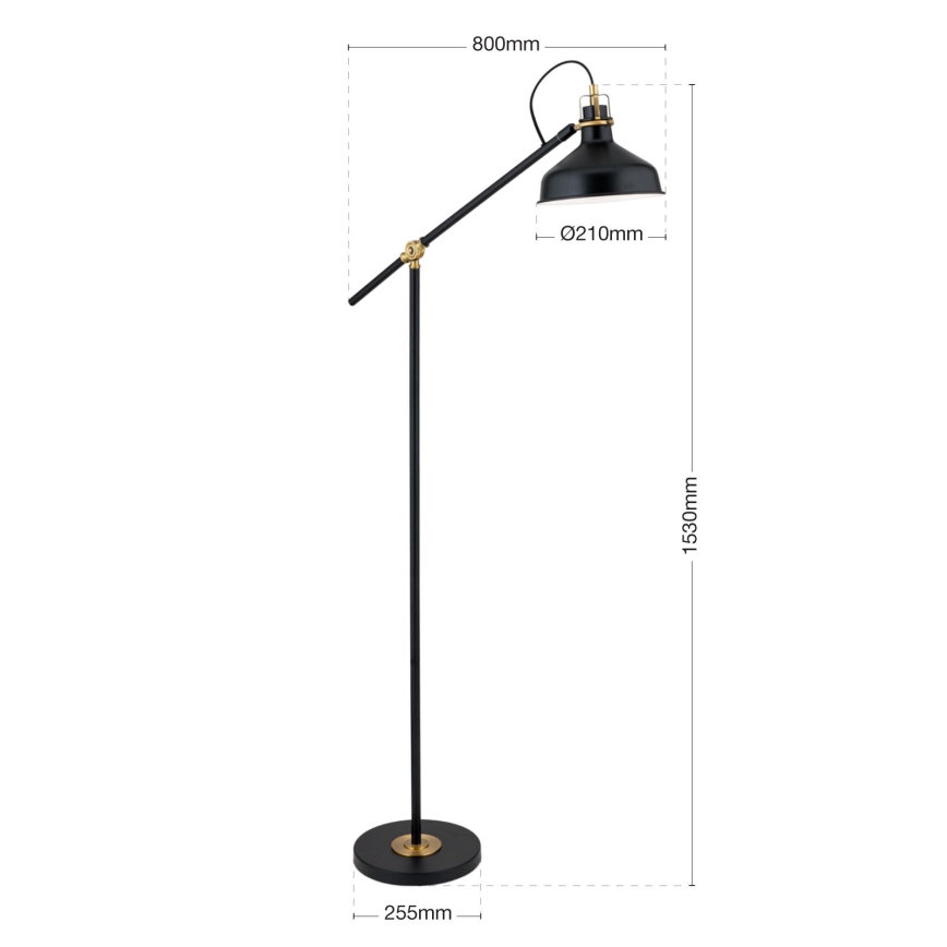Golvlampa SCHILLER 1xE27/40W/230V svart/brons