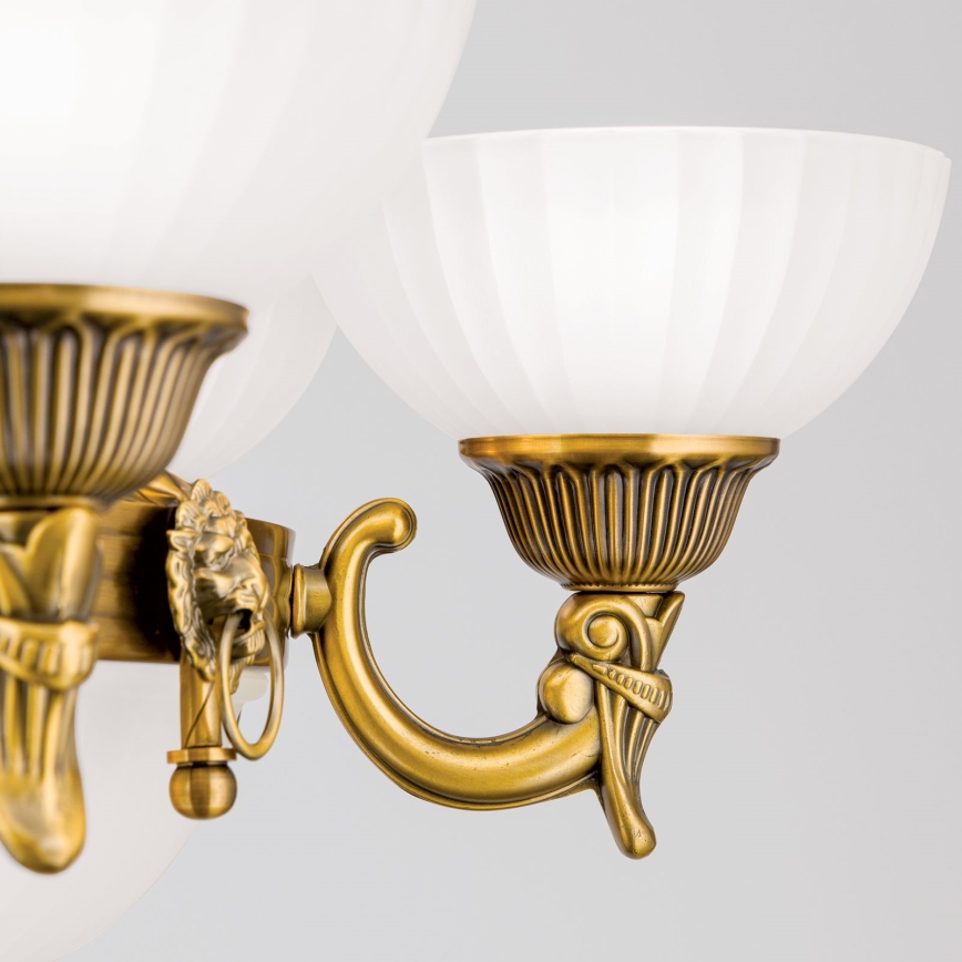 Ljuskrona på kedja ROCCA 9xE27/60W/230V diameter 75 cm brons/vit