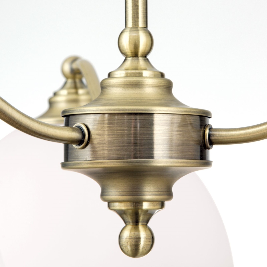 Ljuskrona på kedja OLD LAMP 3xE27/40W/230V diameter 65 cm vit/mässing