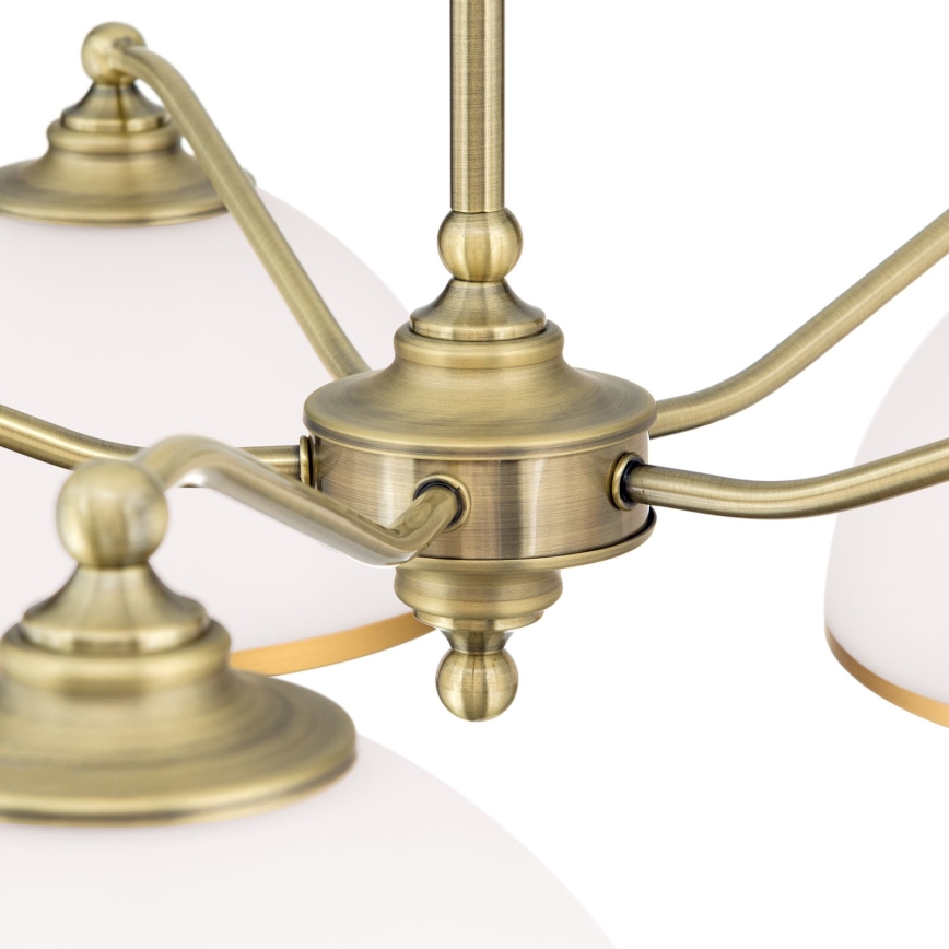 Ljuskrona på kedja OLD LAMP 5xE27/40W/230V diameter 75 cm vit/mässing