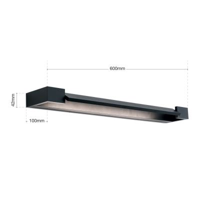 Badrumsspegel med LED-belysning MARILYN LED/18W/230V 60 cm IP44 svart