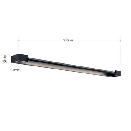 Badrumsspegel med LED-belysning MARILYN LED/24W/230V 90 cm IP44 svart