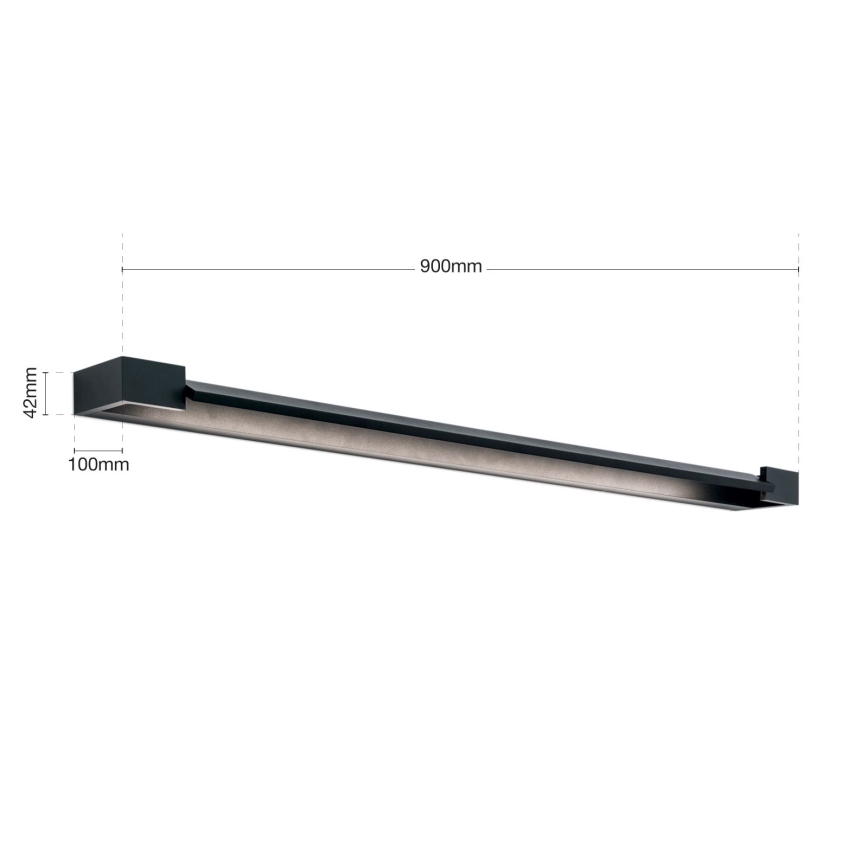 Badrumsspegel med LED-belysning MARILYN LED/24W/230V 90 cm IP44 svart