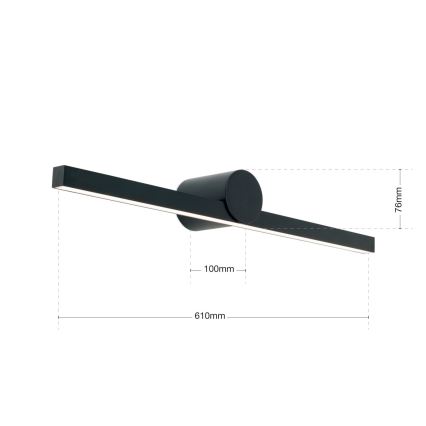 Badrumsspegel med LED-belysning BEAUTY LED/12W/230V 61 cm IP54 svart