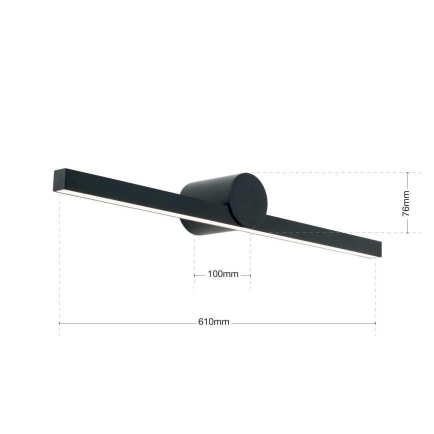 Badrumsspegel med LED-belysning BEAUTY LED/12W/230V 61 cm IP54 svart