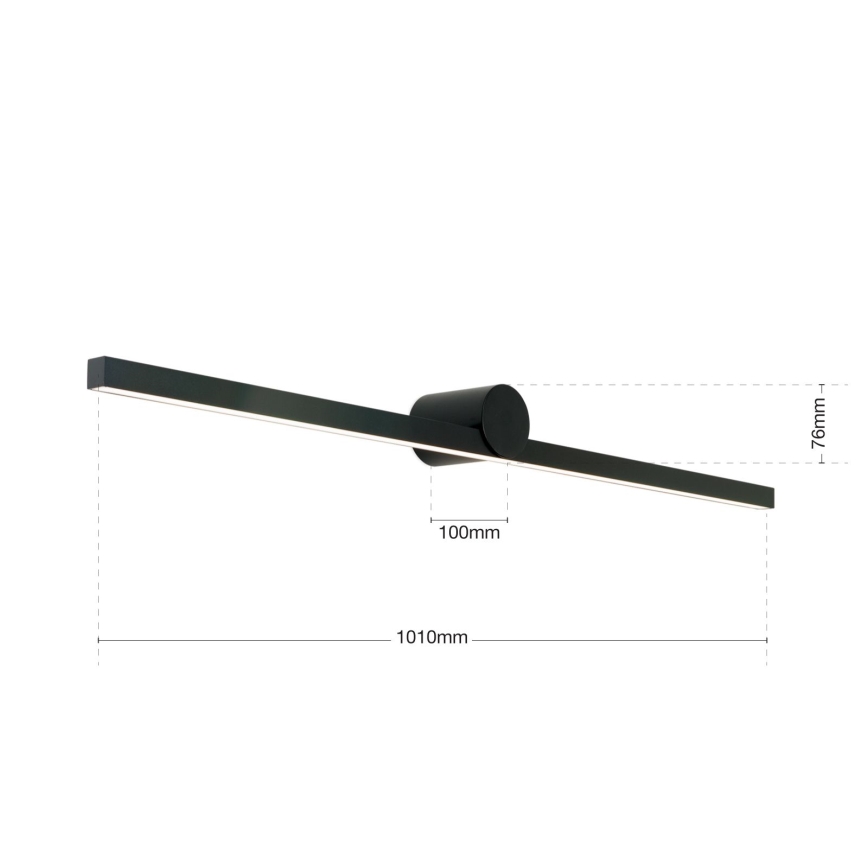 Badrumsspegel med LED-belysning BEAUTY LED/24W/230V 101 cm IP54 svart