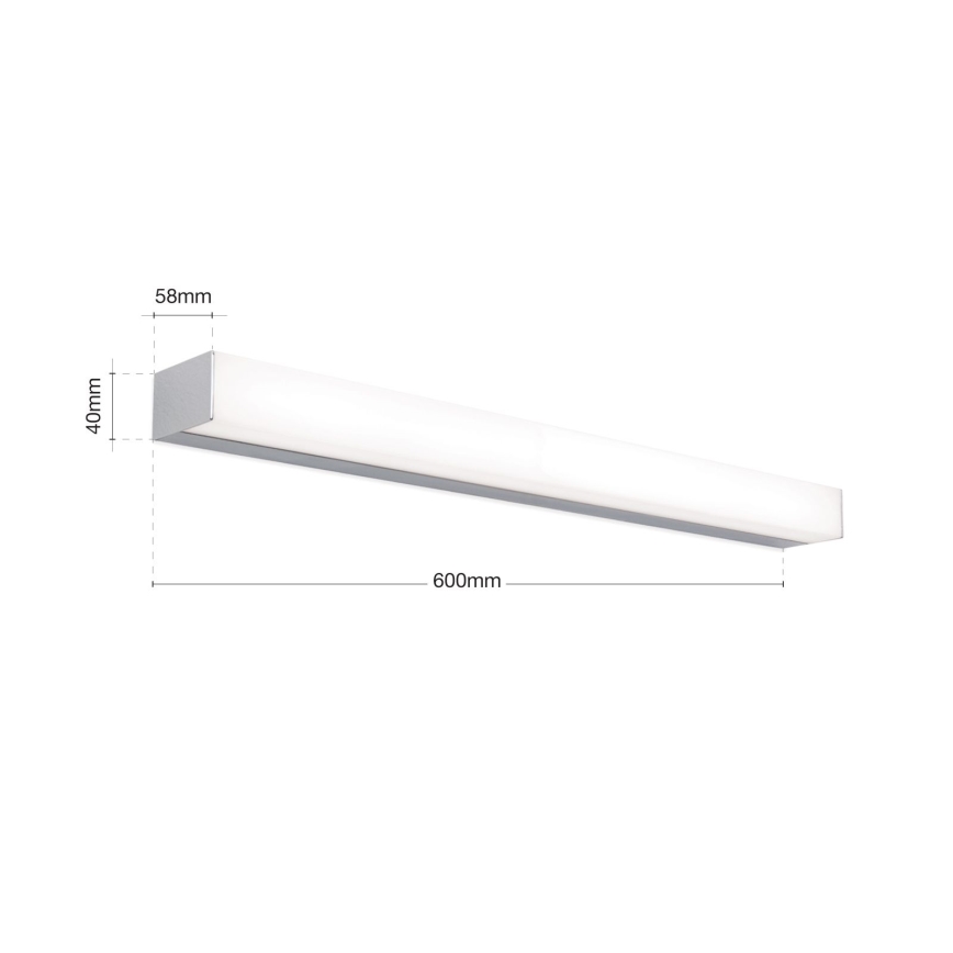 Badrumsspegel med LED-belysning HORIZON LED/12W/230V 3000/4000K 60 cm IP44 silver