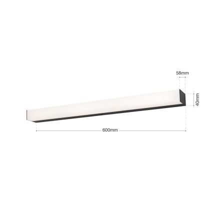 Badrumsspegel med LED-belysning HORIZON LED/12W/230V 3000/4000K 60 cm IP44 svart