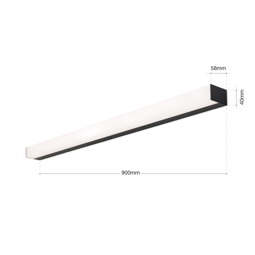 Badrumsspegel med LED-belysning HORIZON LED/18W/230V 3000/4000K 90 cm IP44 svart