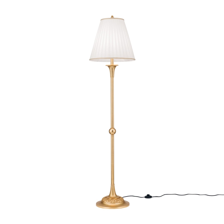 Golvlampa FONSA 1xE27/60W/230V vit/guld