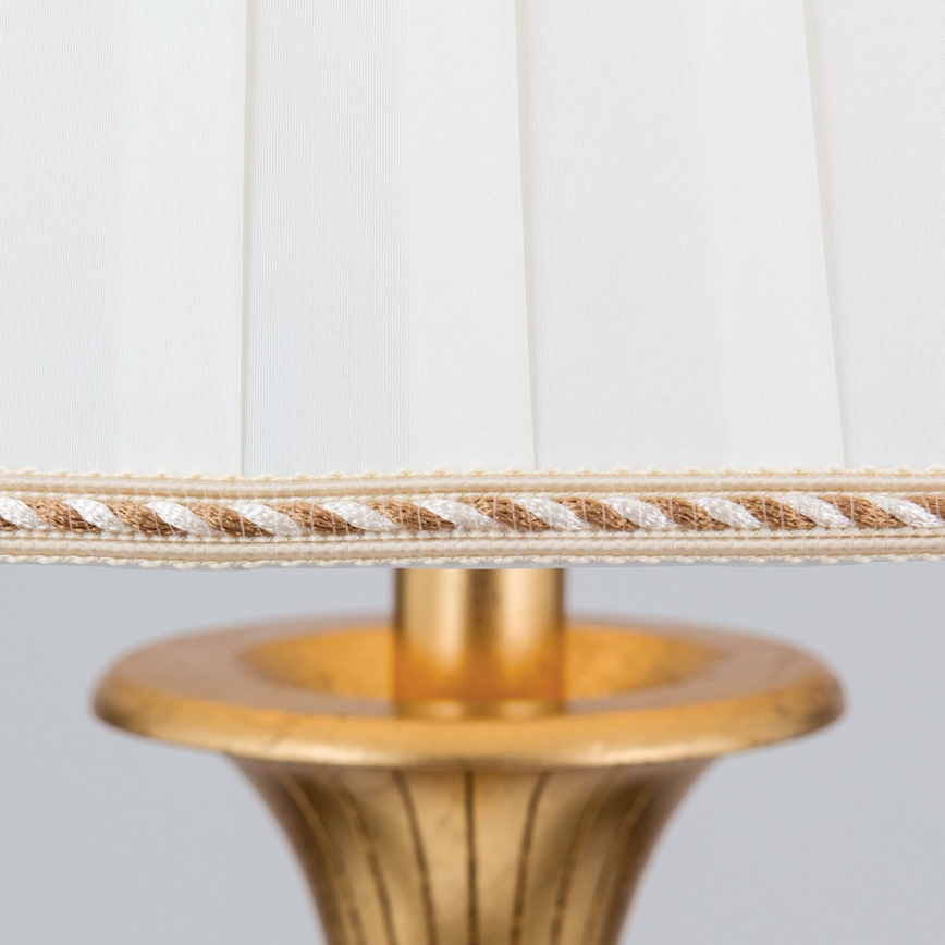 Golvlampa FONSA 1xE27/60W/230V vit/guld