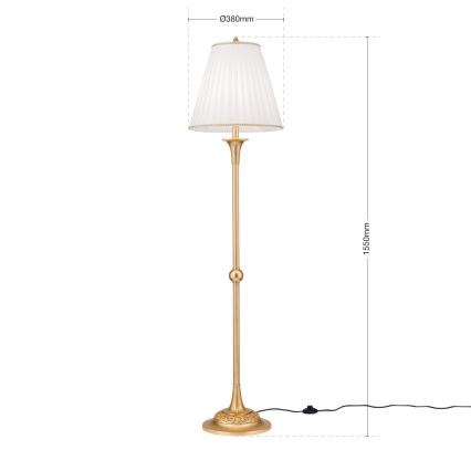 Golvlampa FONSA 1xE27/60W/230V vit/guld