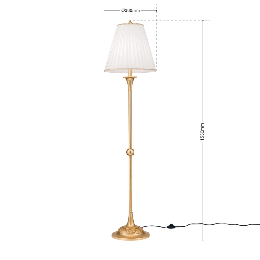 Golvlampa FONSA 1xE27/60W/230V vit/guld