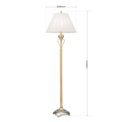 Golvlampa TIZIA 1xE27/60W/230V vit/guld/patina