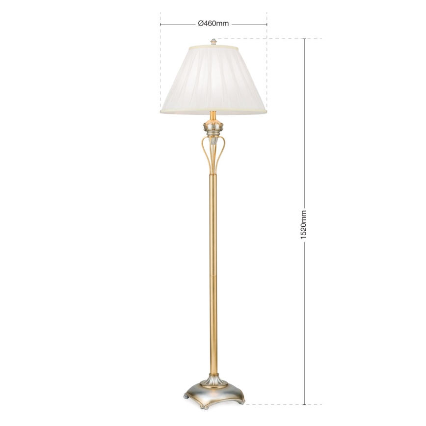 Golvlampa TIZIA 1xE27/60W/230V vit/guld/patina