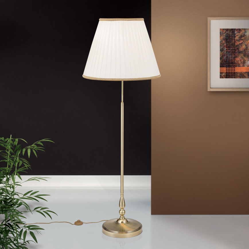 Golvlampa TONIA 2xE27/60W/230V 154 cm vit/brons