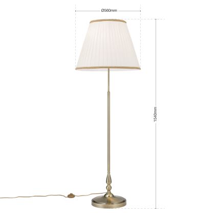 Golvlampa TONIA 2xE27/60W/230V 154 cm vit/brons