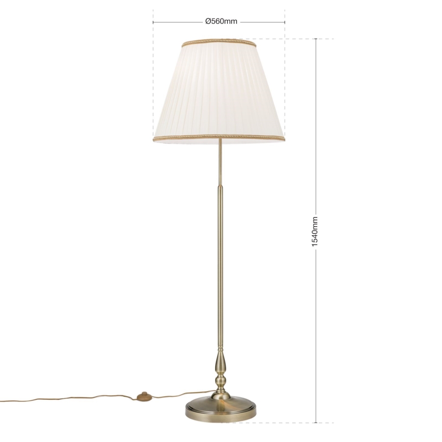 Golvlampa TONIA 2xE27/60W/230V 154 cm vit/brons