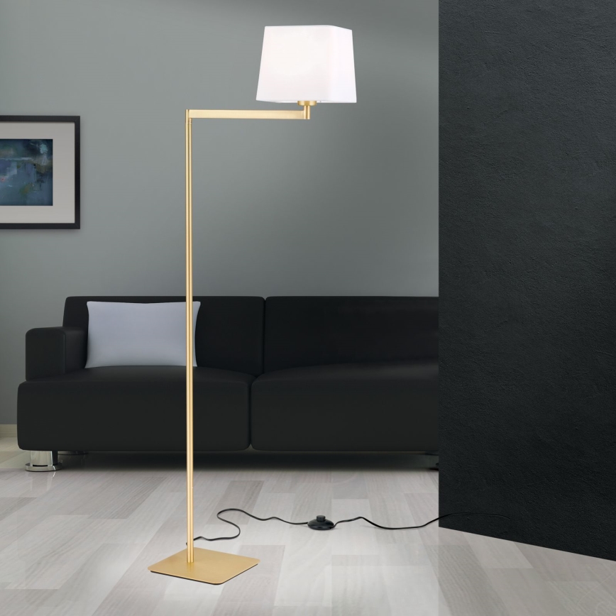 Golvlampa CARLTON 1xE27/40W/230V vit/guld