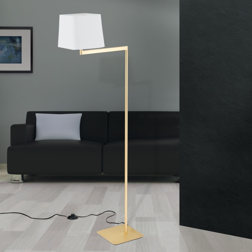 Golvlampa CARLTON 1xE27/40W/230V vit/guld