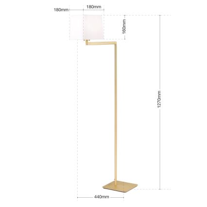 Golvlampa CARLTON 1xE27/40W/230V vit/guld
