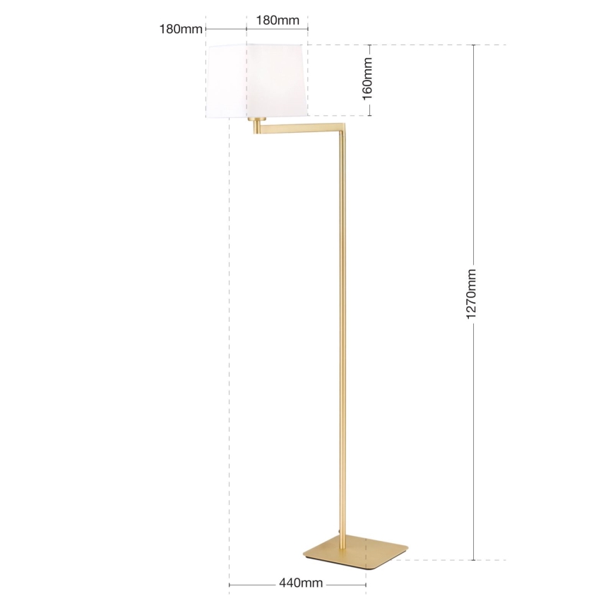 Golvlampa CARLTON 1xE27/40W/230V vit/guld
