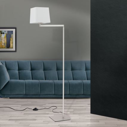 Golvlampa CARLTON 1xE27/40W/230V vit/matt krom