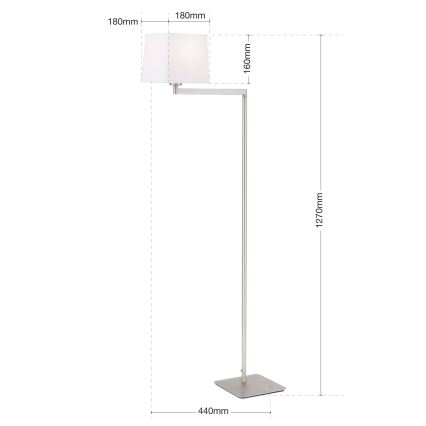 Golvlampa CARLTON 1xE27/40W/230V vit/matt krom