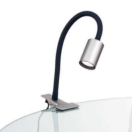 LED Flexibel bordslampa med klämma KURT LED/5W/230V silver