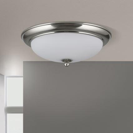 Taklampa EMPIRA 2xE27/40W/230V Ø 35,5 cm, matt krom