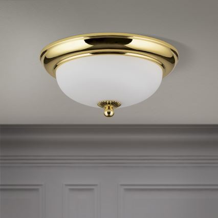 Taklampa EMPIRA 2xE14/40W/230V Ø 26,5 cm, guld