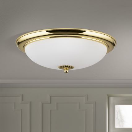 Taklampa EMPIRA 3xE27/40W/230V Ø 48 cm guld