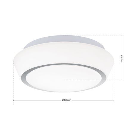 Badrumstaklampa TENA 2xE27/60W/230V Ø 30 cm IP44 vit