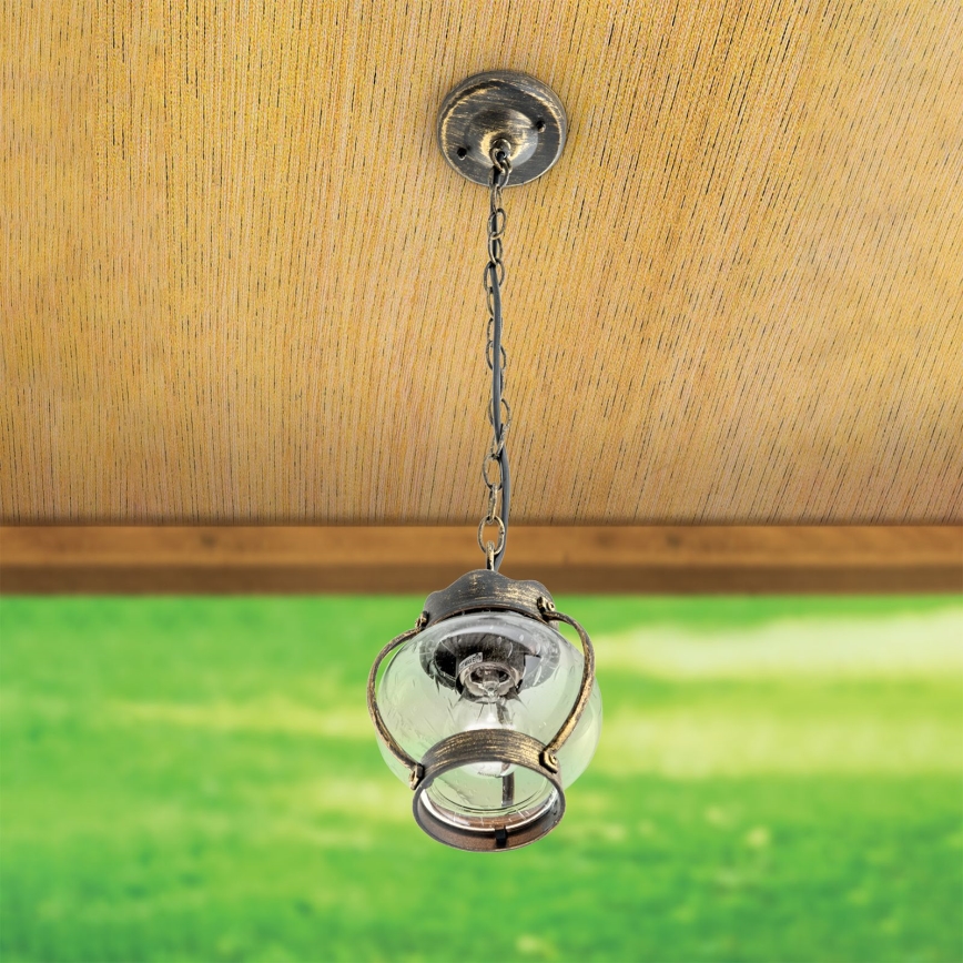 Utomhus hängande armatur TAVERNA 1xE27/60W/230V IP23 brons/patina