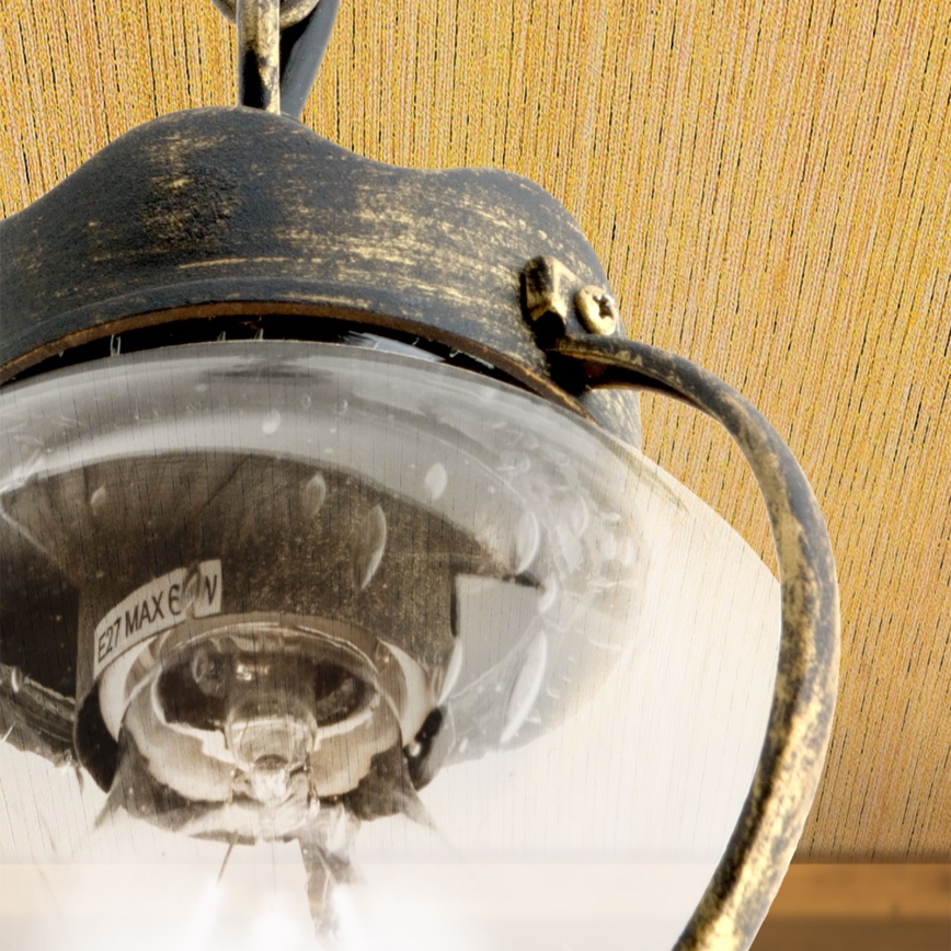 Utomhus hängande armatur TAVERNA 1xE27/60W/230V IP23 brons/patina