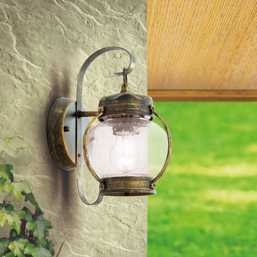 Utomhusvägglampa TAVERNA 1xE27/60W/230V IP23 brons/patina