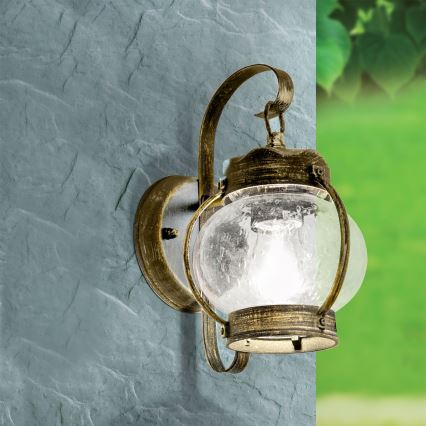 Utomhusvägglampa TAVERNA 1xE27/60W/230V IP23 brons/patina