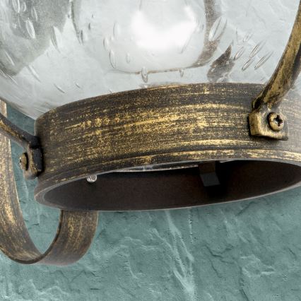 Utomhusvägglampa TAVERNA 1xE27/60W/230V IP23 brons/patina