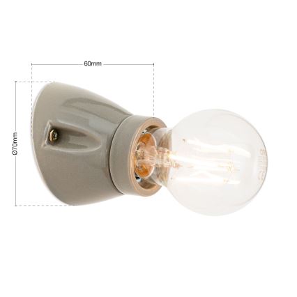 Vägglampa FROST 1xE27/60W/230V grå