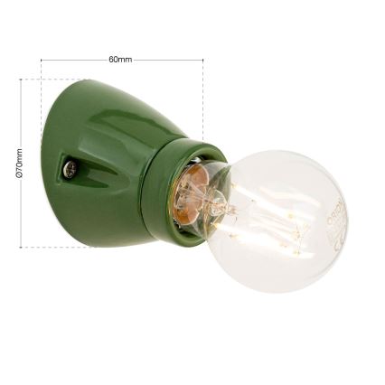 Vägglampa FROST 1xE27/60W/230V grön